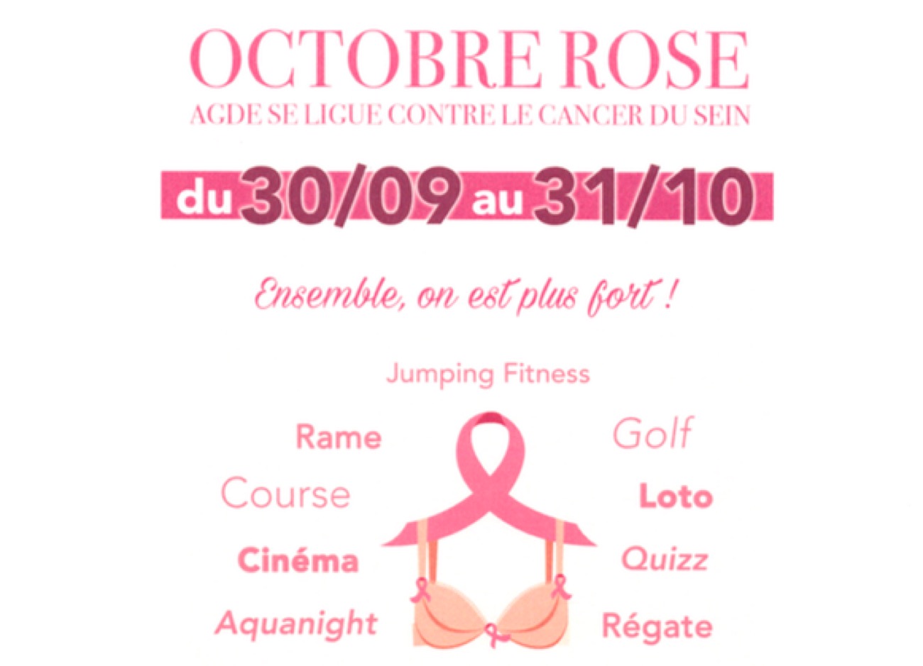 AGDE - Programme De La Ligue Contre Le Cancer Dans Le Cadre D'octobre ...