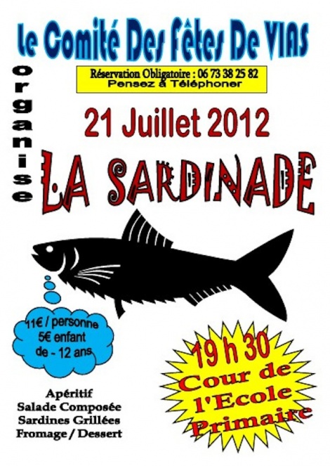 VIAS - SARDINADE organisée par le Comité des Fêtes le 21 Juillet ...