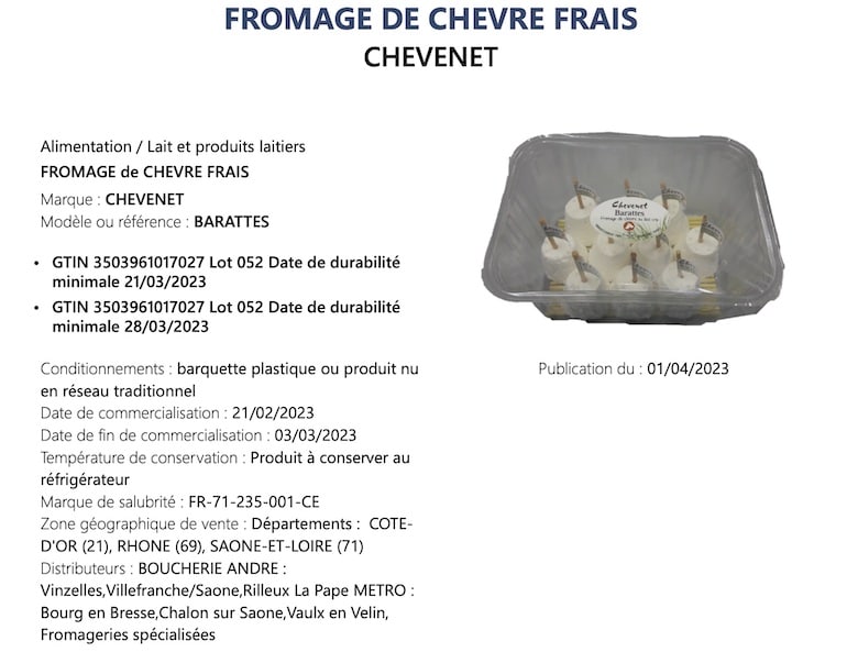 Chevenet chèvre frais