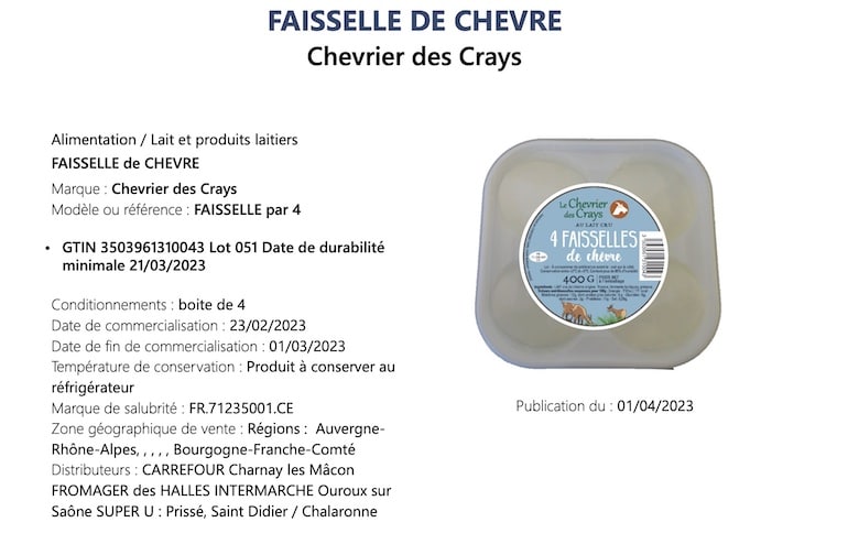 Faisselle Chevrier des Crays