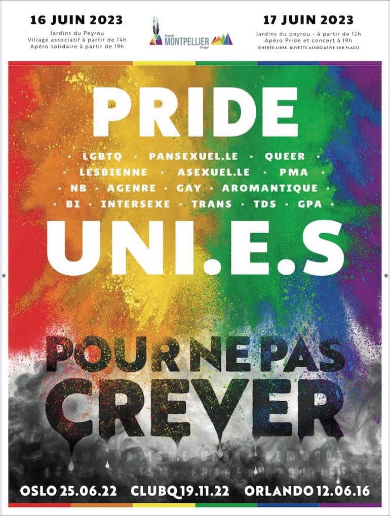 Affiche de la Pride 2023 © Pride Montpellier / Facebook