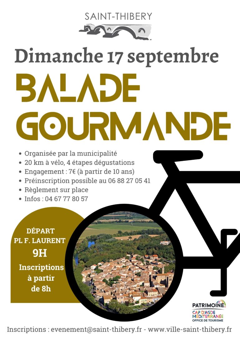 Affiche Balade gourmande ©Ville de St Thibery