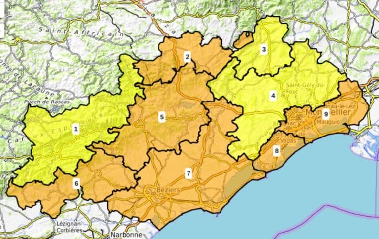 Prévision du risque incendie du vendredi 23 août dans l'Hérault ©Pref Hérault