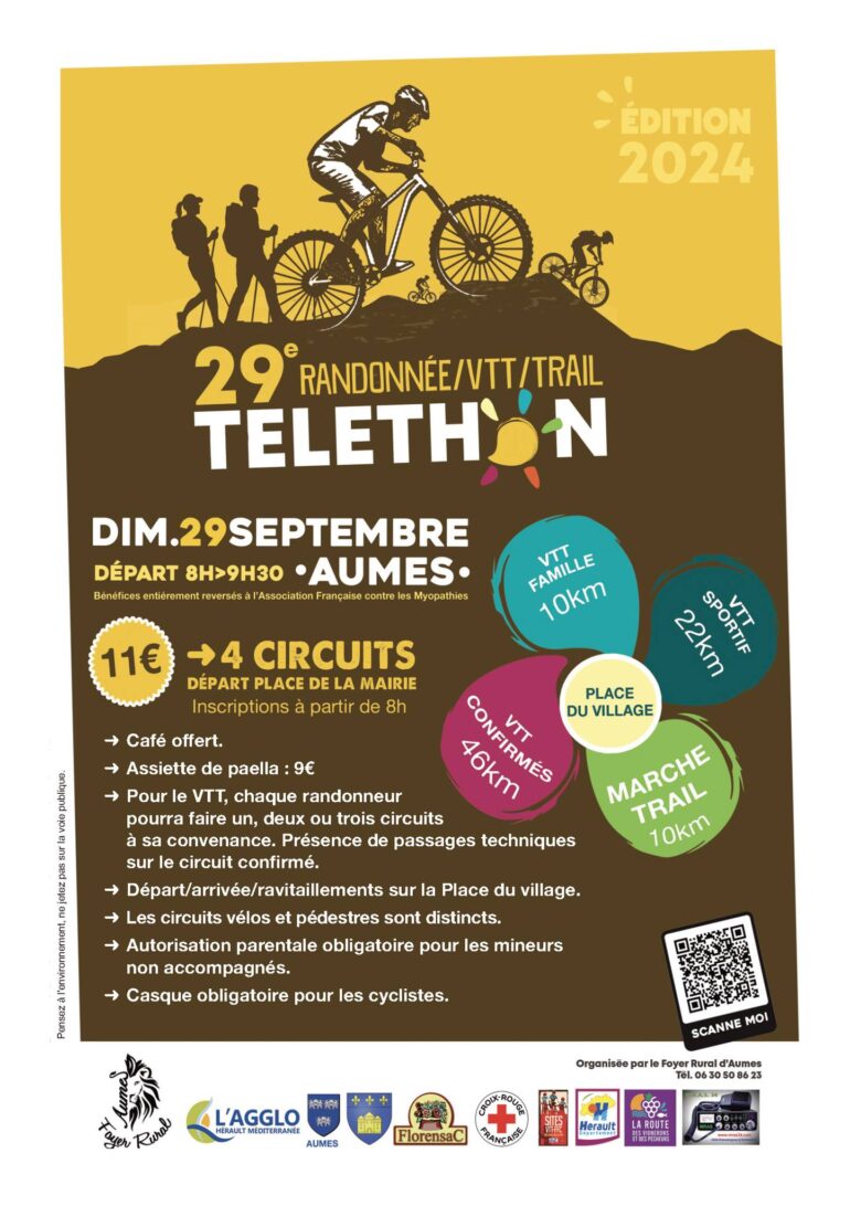 29ème randonnée vtt trail au profit du Téléthon