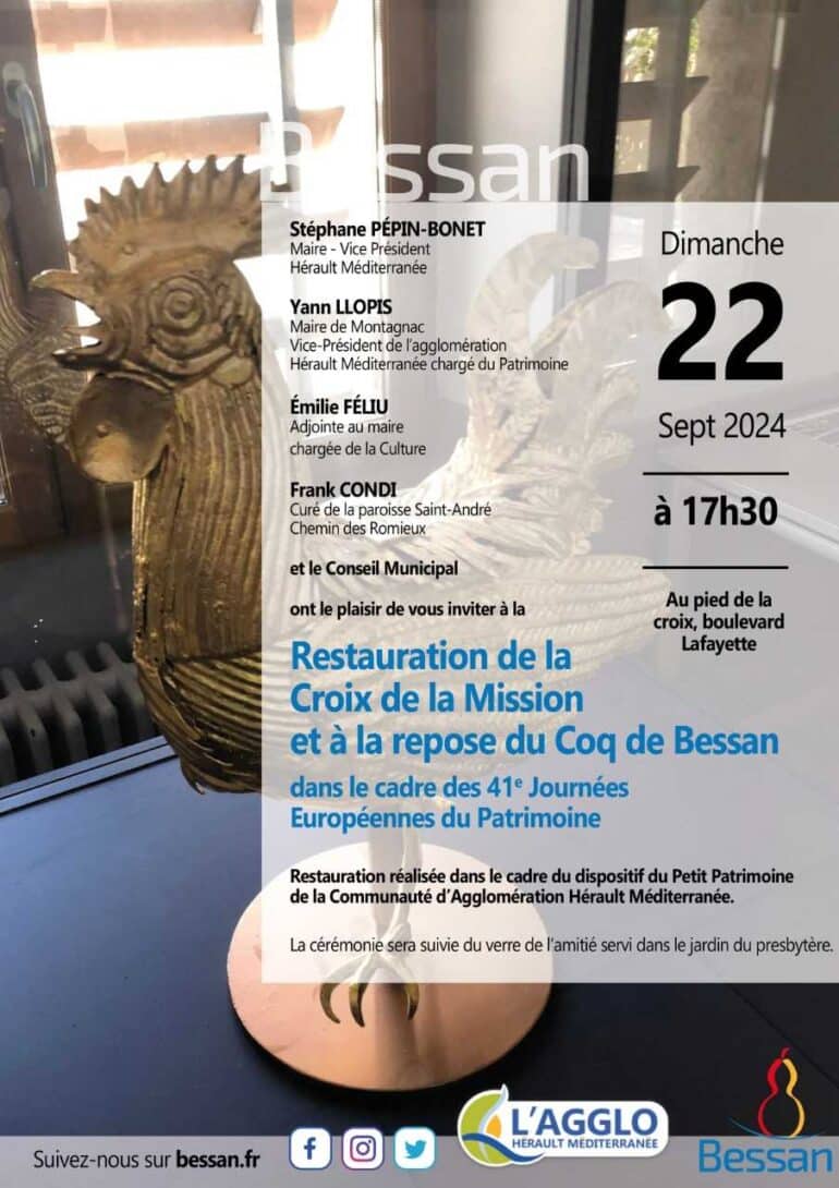 Restauration Croix de la Mission et repose du Coq à Bessan