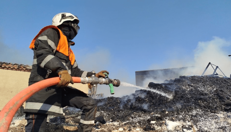 incendie du mardi 10 septembre 2024 à Narbonne © Philippe Franc – Pompiers de l’Aude.