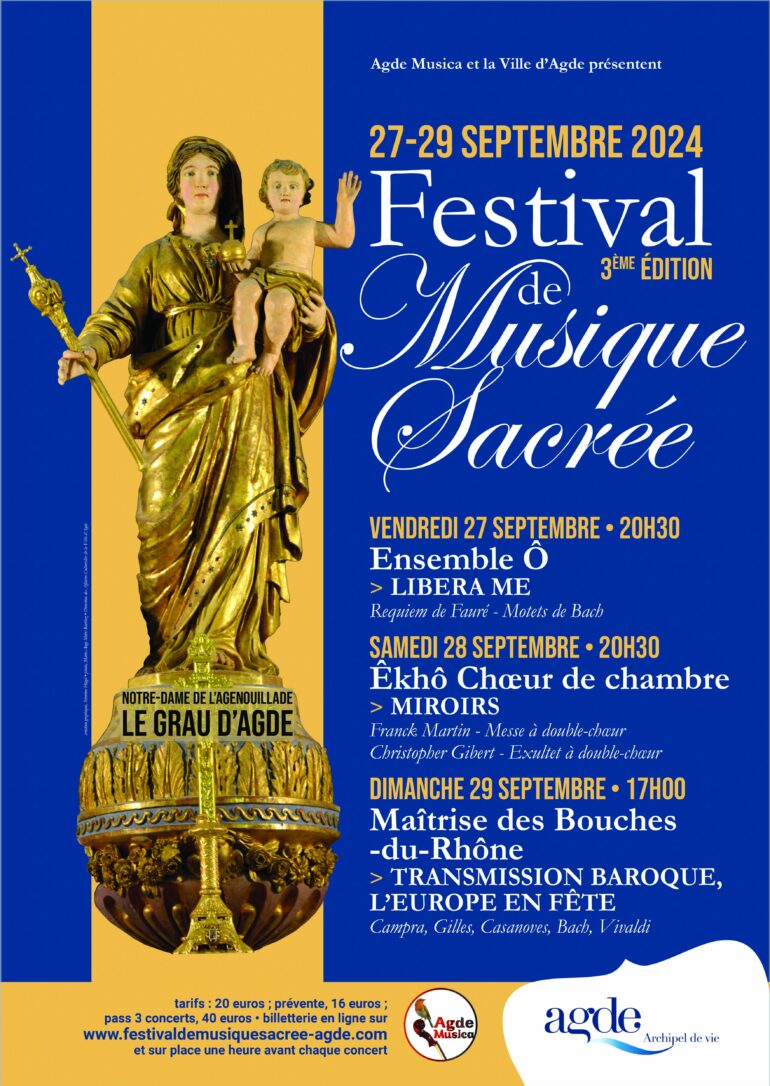 3e édition du Festival de Musique Sacrée du 27 au 29 septembre 2024