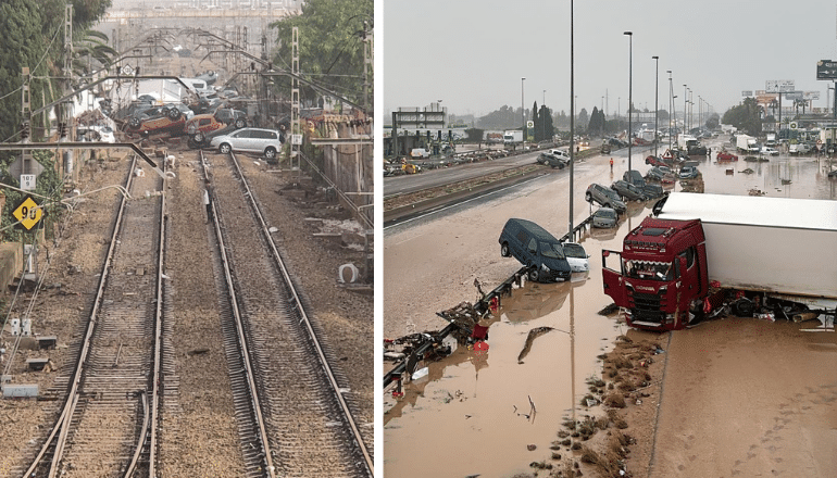 L'autoroute V31, à droite, se trouve dans la zone touchée de plein fouet © DR.