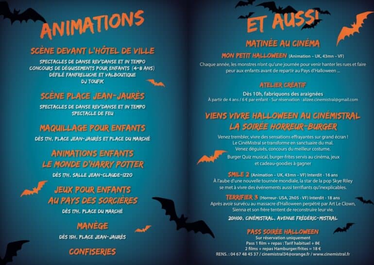 Programme Halloween 2024 ©Frontignan