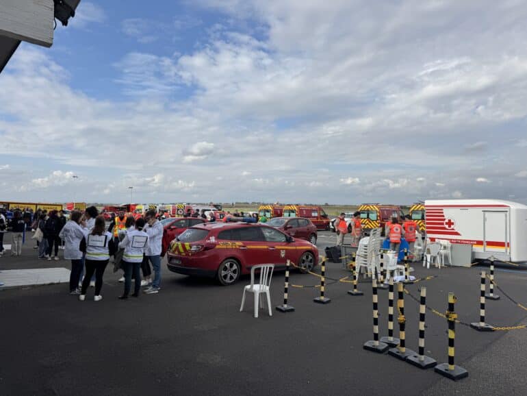 Simulation d'un crash d'avion à l'aéroport Béziers Cap d'Agde ©EG