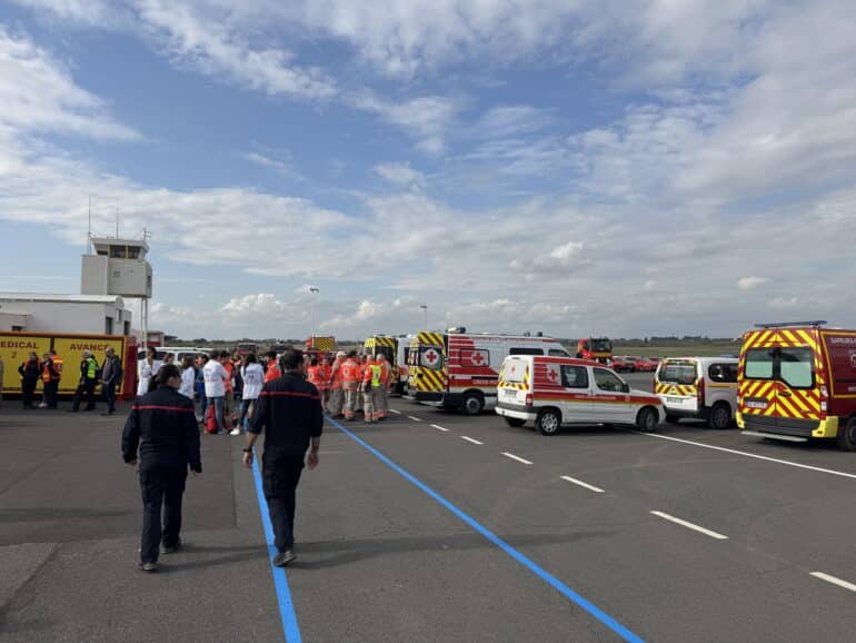 Simulation d'un crash d'avion à l'aéroport Béziers Cap d'Agde ©EG