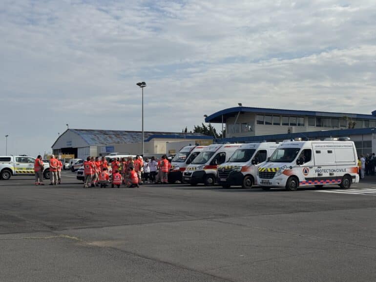 Simulation d'un crash d'avion à l'aéroport Béziers Cap d'Agde ©EG