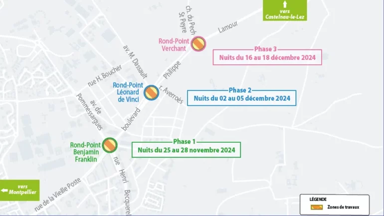 travaux bustram sur le boulevard Philippe Lamour ©TaM