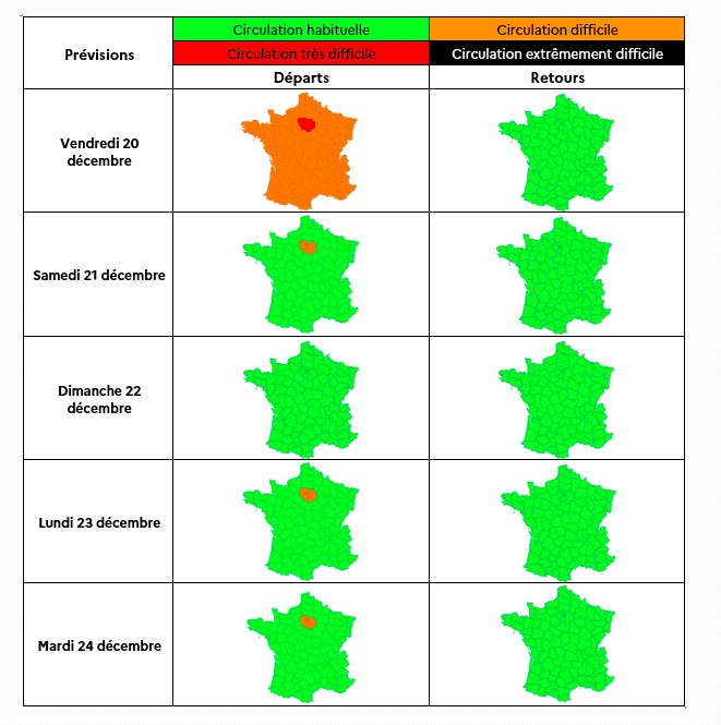 Prévisions Bison Futé ©Gouv