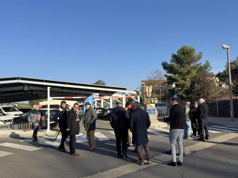 inauguration de la structure photovoltaïque parking Louis Gleizes à Bessan ©EG