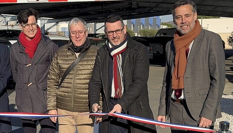 inauguration de la structure photovoltaïque parking Louis Gleizes à Bessan ©EG