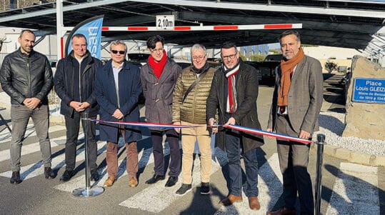 inauguration de la structure photovoltaïque au collège de Bessan ©EG