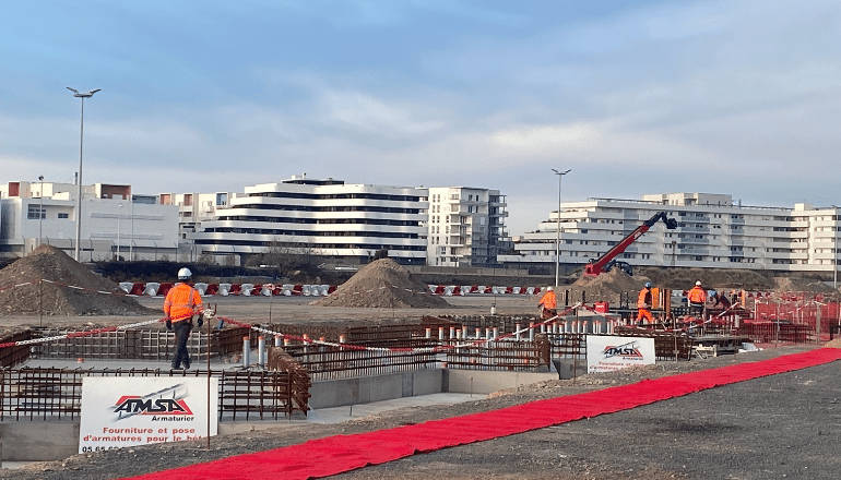 Travaux de la plateforme de chargement horizontal du port de Sète. © T.O / Hérault Tribune