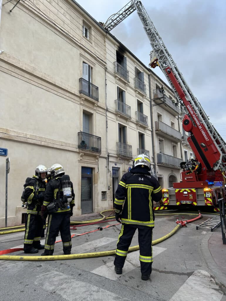 Pompiers 1er janvier Montpellier ©SDIS34